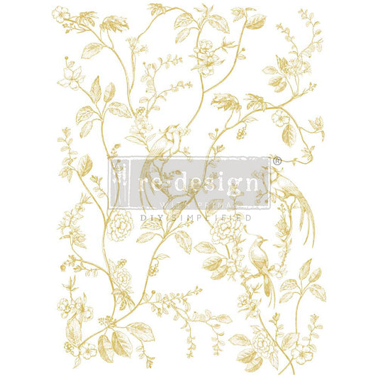 KACHA Gold Foil Decor Transfer - A Bird Song