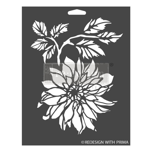 reDesign with Prima Decor Stencils - Dahlia Garden