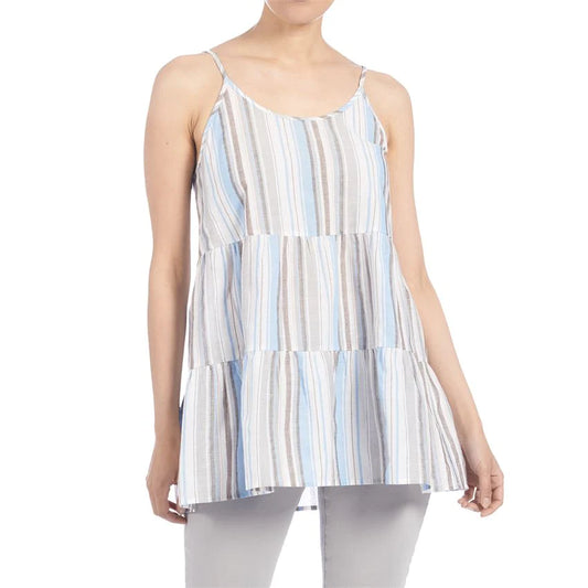 Sadie Stripe Ruffle Tank