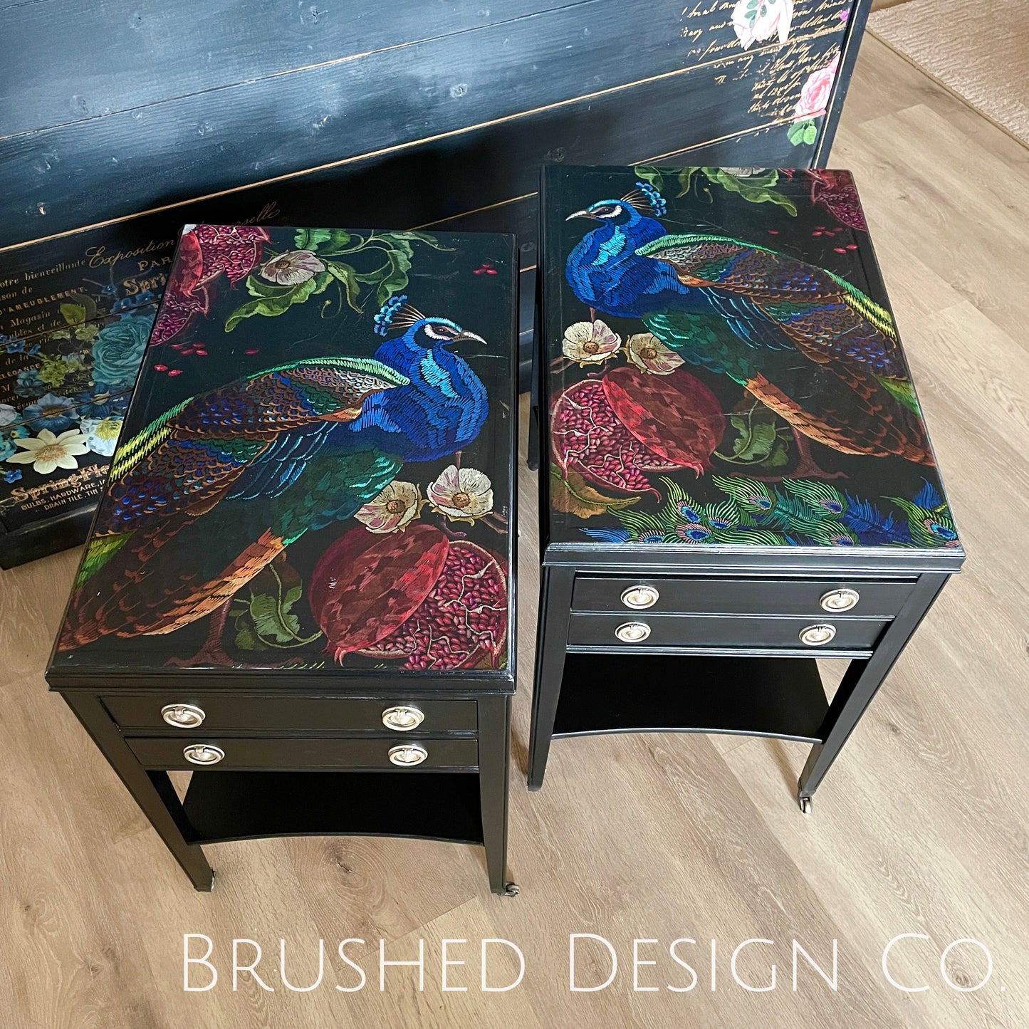 Peacock Side Table Pair